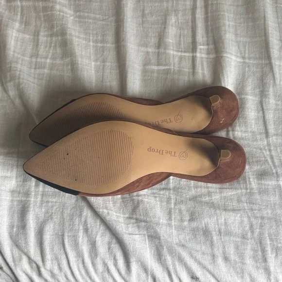 Two-Tone Pointed Toe Slip-On Mules in Brown and Black - Picture 3 of 3